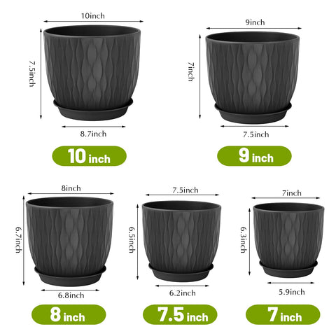 LESOASIS ripple-texture 9-inch plant pot ideal for herbs and small plants.