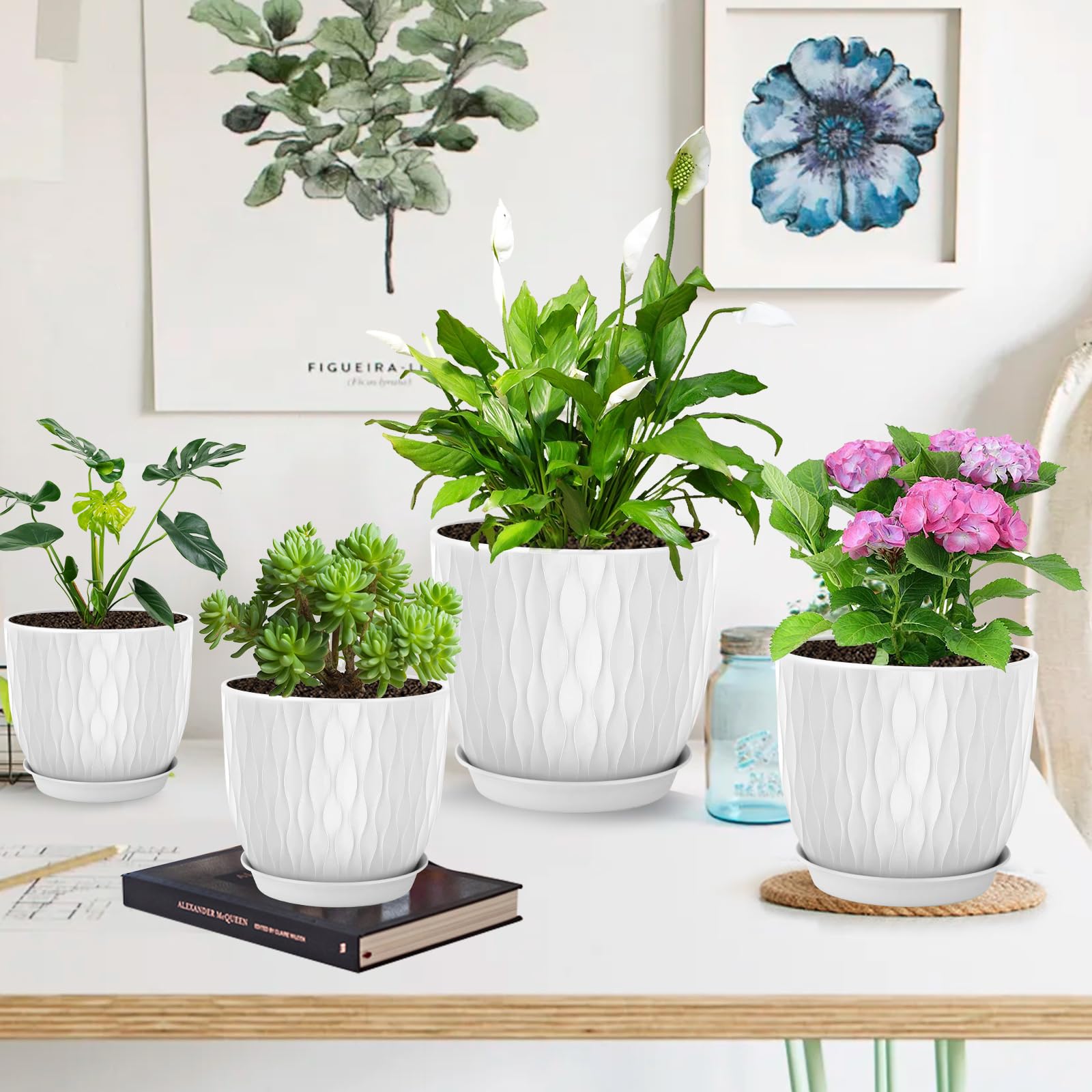LESOASIS included saucers protect furniture during watering