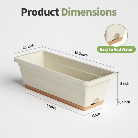 LESOASIS Window Box Planter 16in black adds sleek contrast to offices and patios.