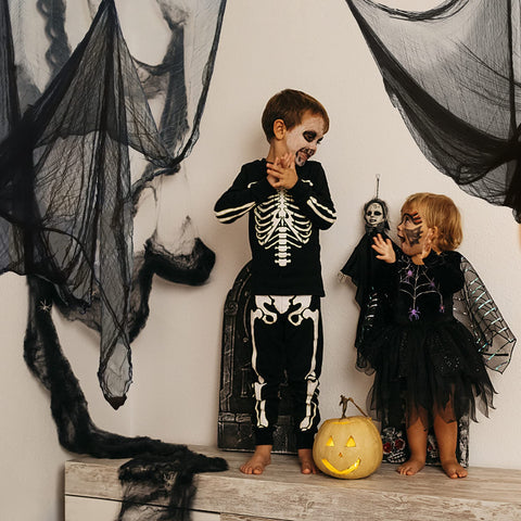 LessMo creepy cloth close-up texture shows durable, reusable fabric for haunt setups.