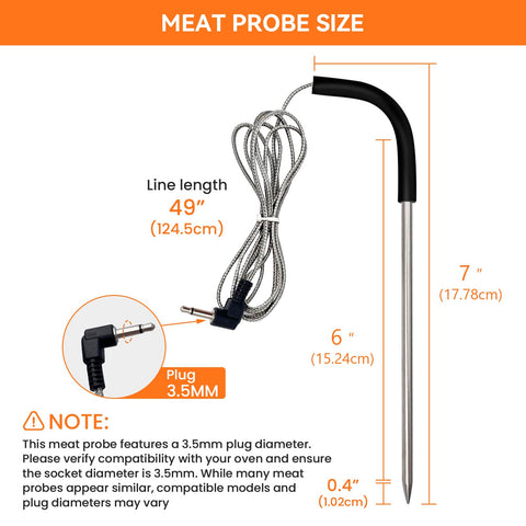 LESYAO 3.5mm plug meat probe ready to fit Pit Boss sockets