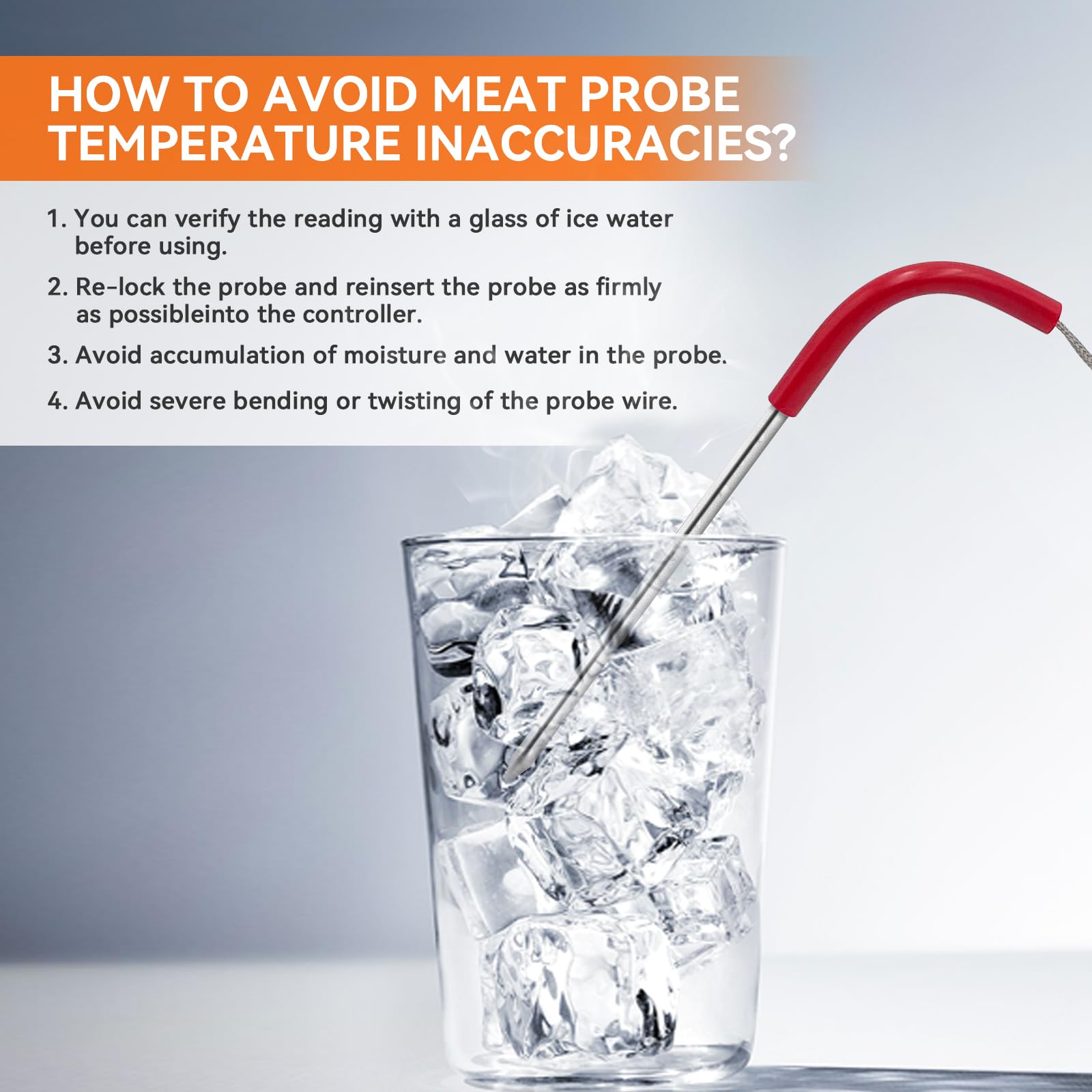 LESYAO easy-clean probe shown under running water for cleaning