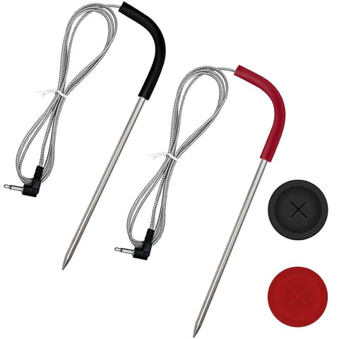 LESYAO two-pack meat probes for Pit Boss grills shown in packaging and probes ready for use