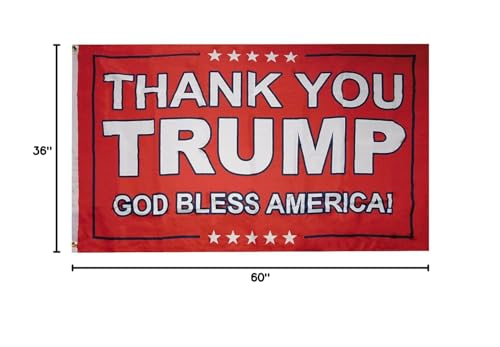 Let it Fly Thank You Trump flag double-stitched fly end for durability.
