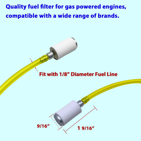 LETAYAR fuel filter for Husqvarna Trimmer 128, protects carburetor from debris and rust.