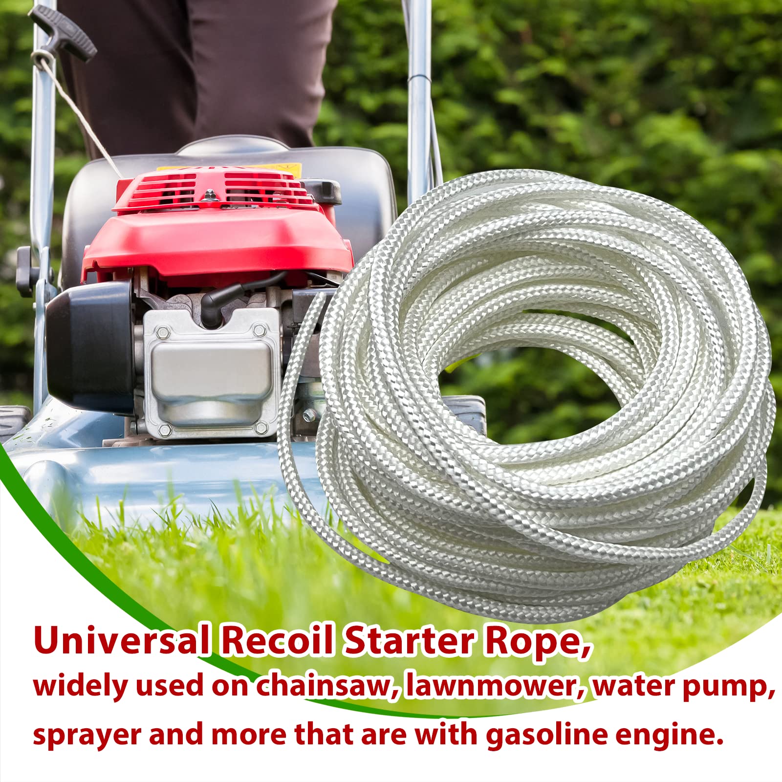 LETAYAR recoil-starter rope 3.0mm-10m coiled pack, ready for replacement