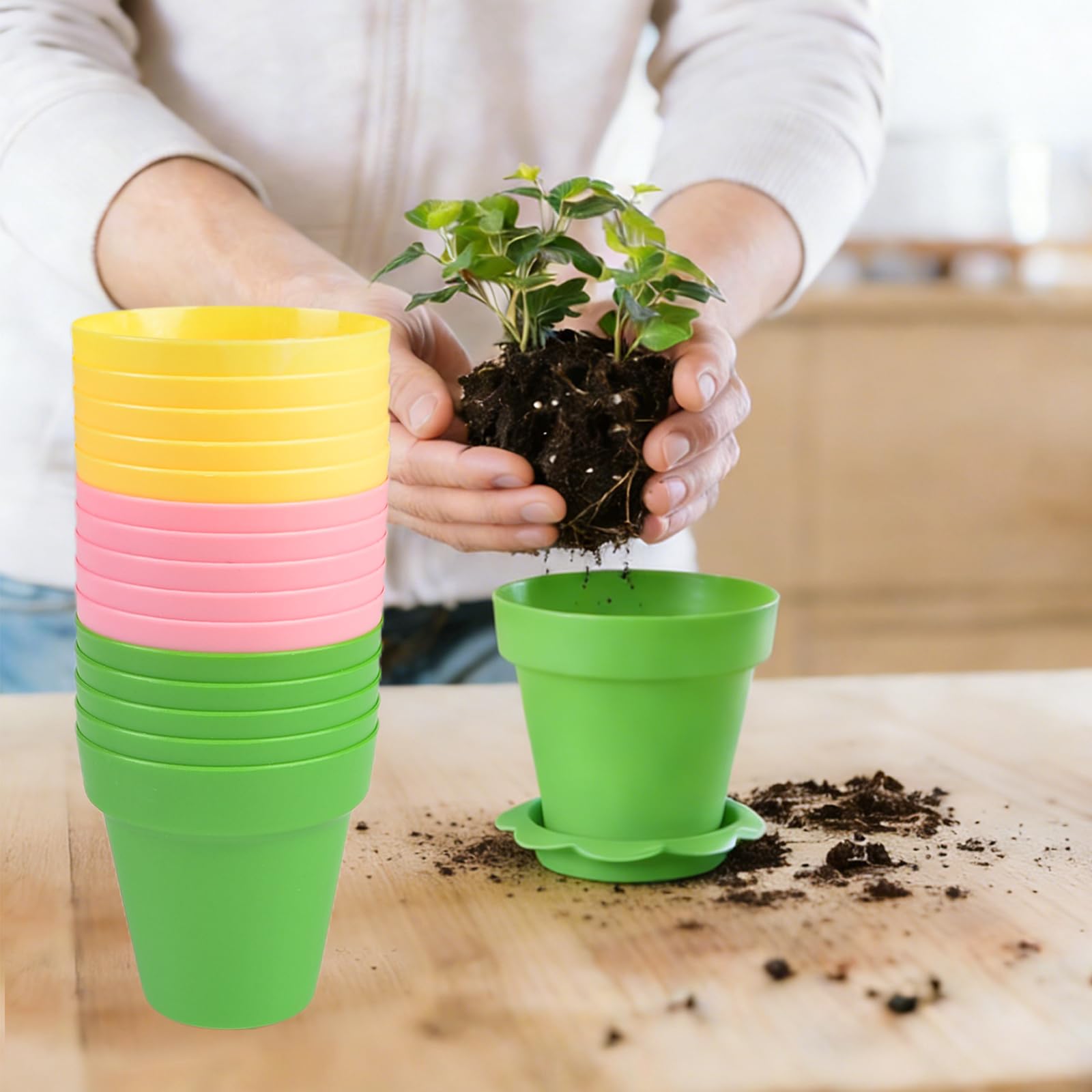 Letesult provides stickers and paper flowers to customize your mini garden