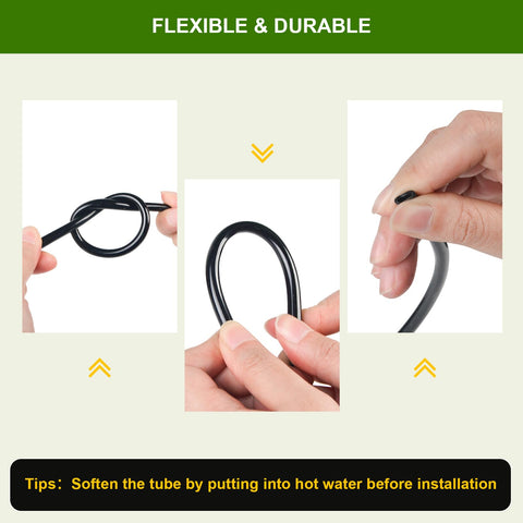 Letesult garden irrigation setup demonstrates quick installation around plantings.