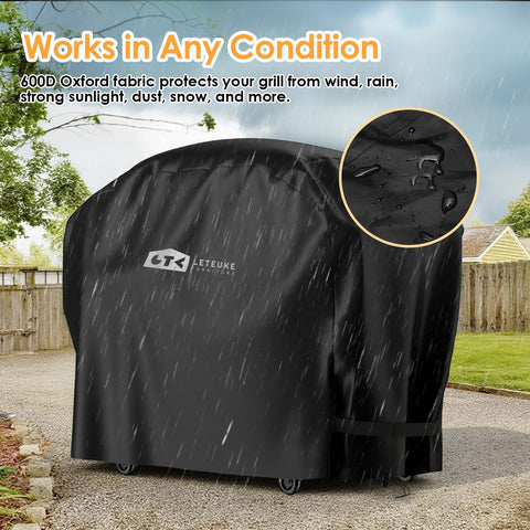 Leteuke pizza oven cart cover adjustment straps secure a snug fit.