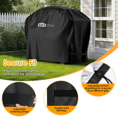 Leteuke pizza oven cart cover waterproof layer keeps moisture out.