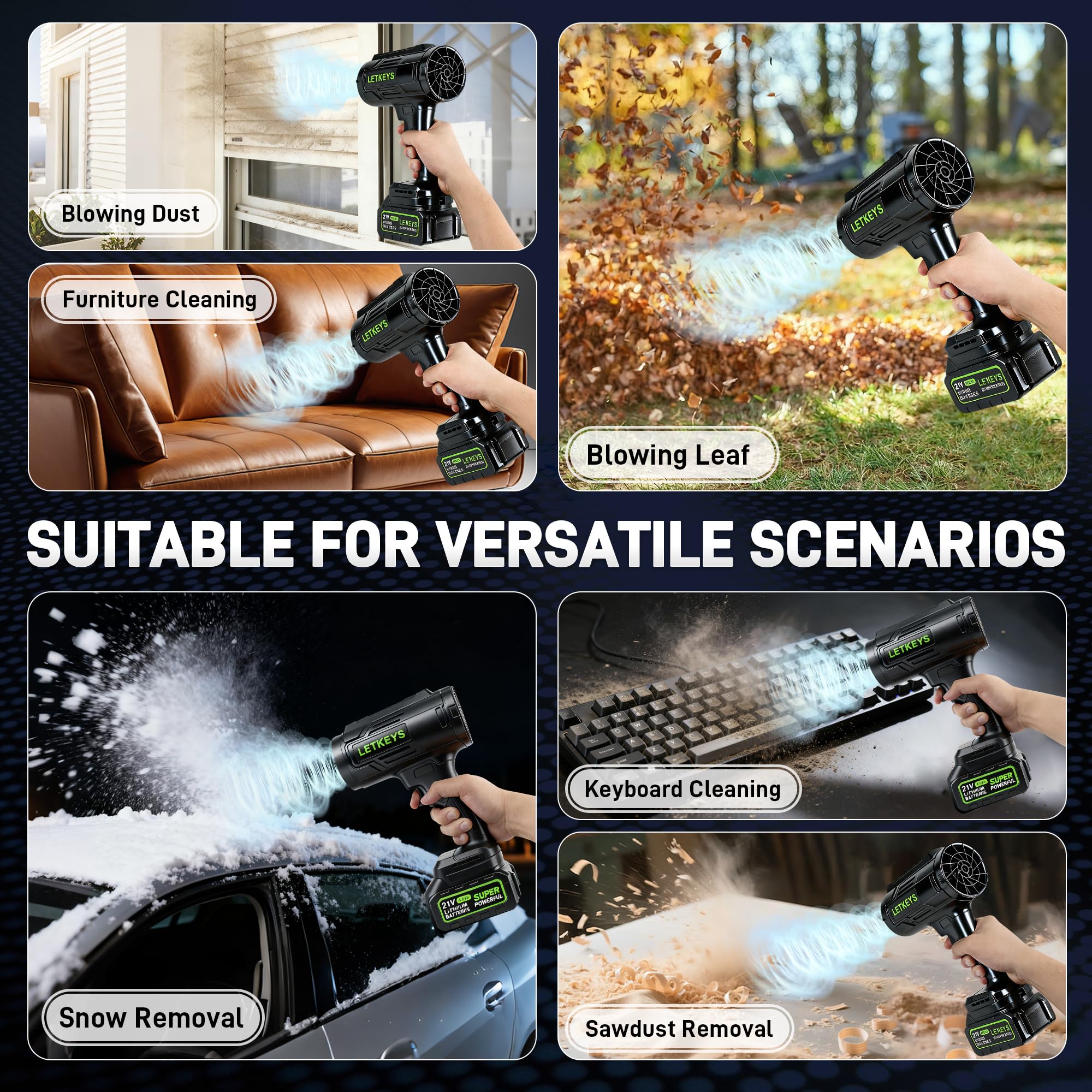 Compact LETKEYS blower is easy to store after chores.