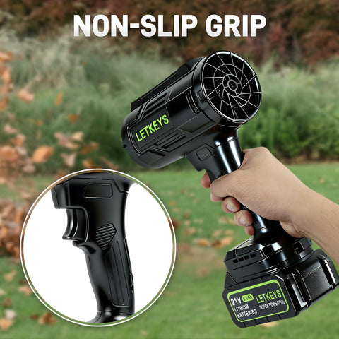 LETKEYS cordless blower handles indoor and outdoor tasks like dust and leaves.
