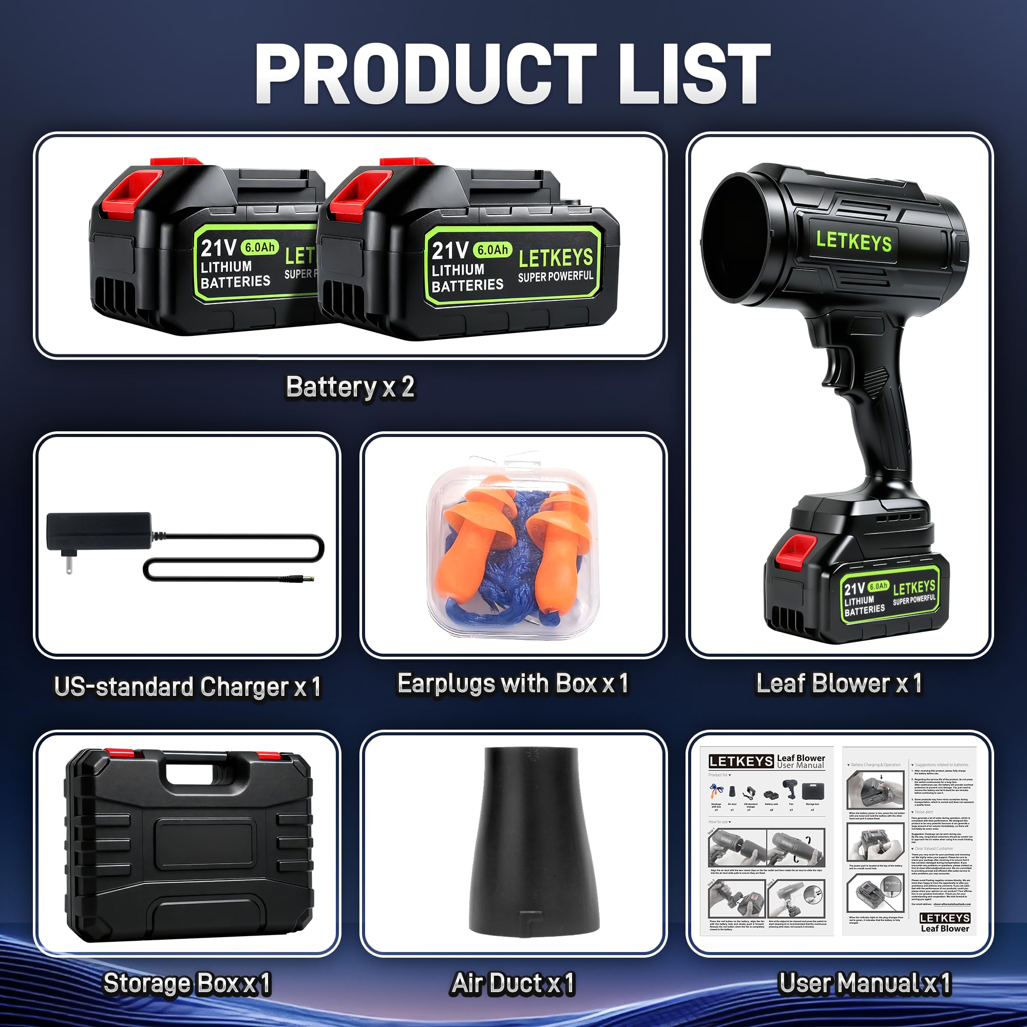 Safety features on LETKEYS blower help maintain controlled operation.
