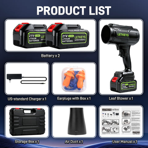 Safety features on LETKEYS blower help maintain controlled operation.