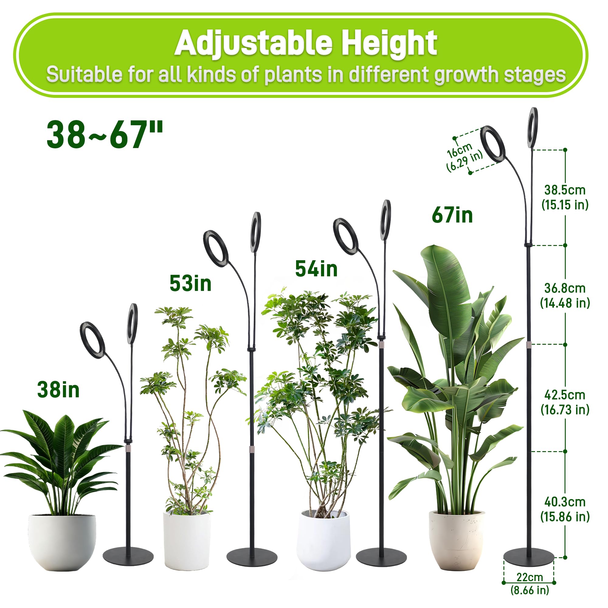 LETKEYS height-adjustable pole enables precise light placement.