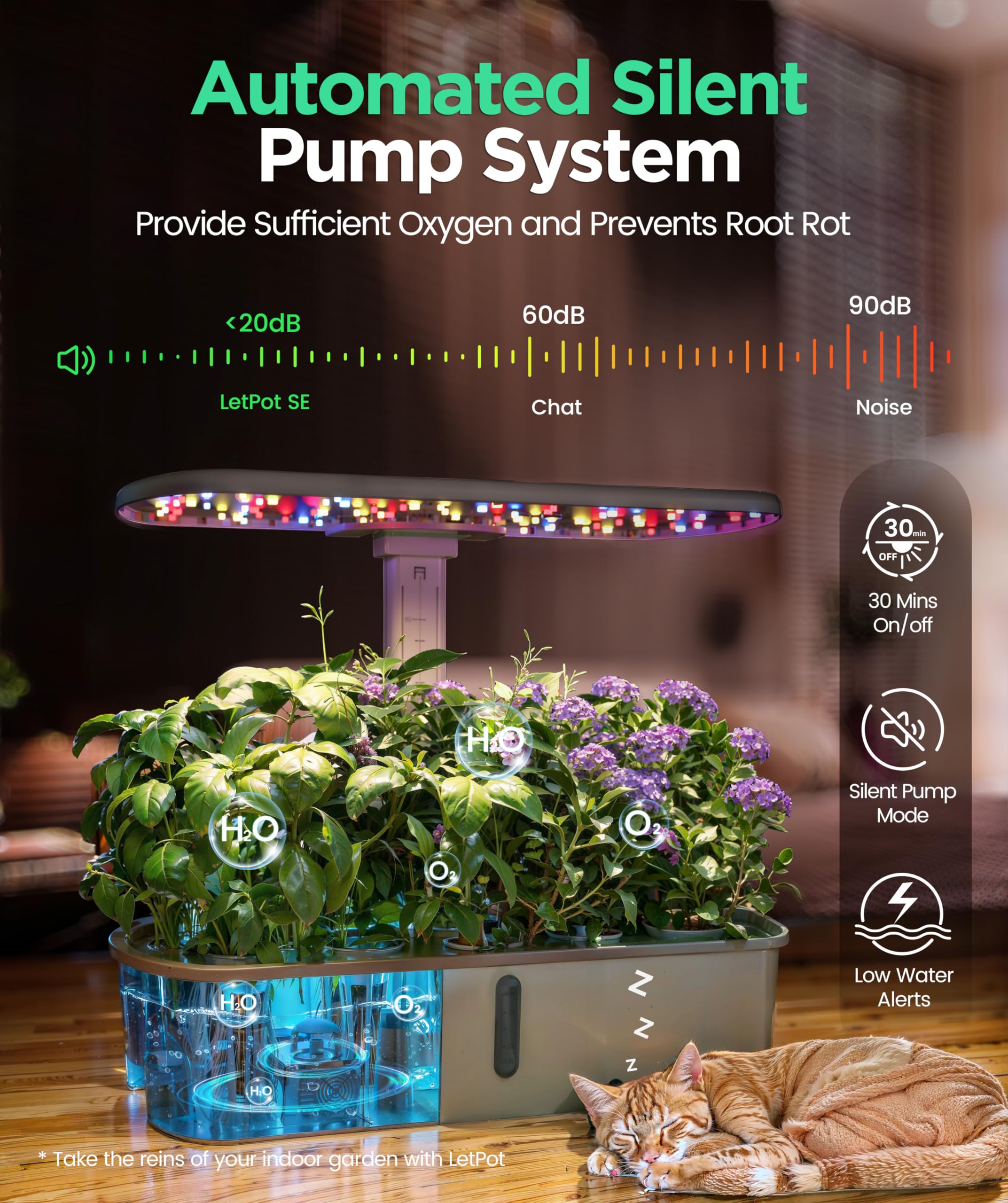 LetPot LPH-Air water level alert feature helps maintain hydration