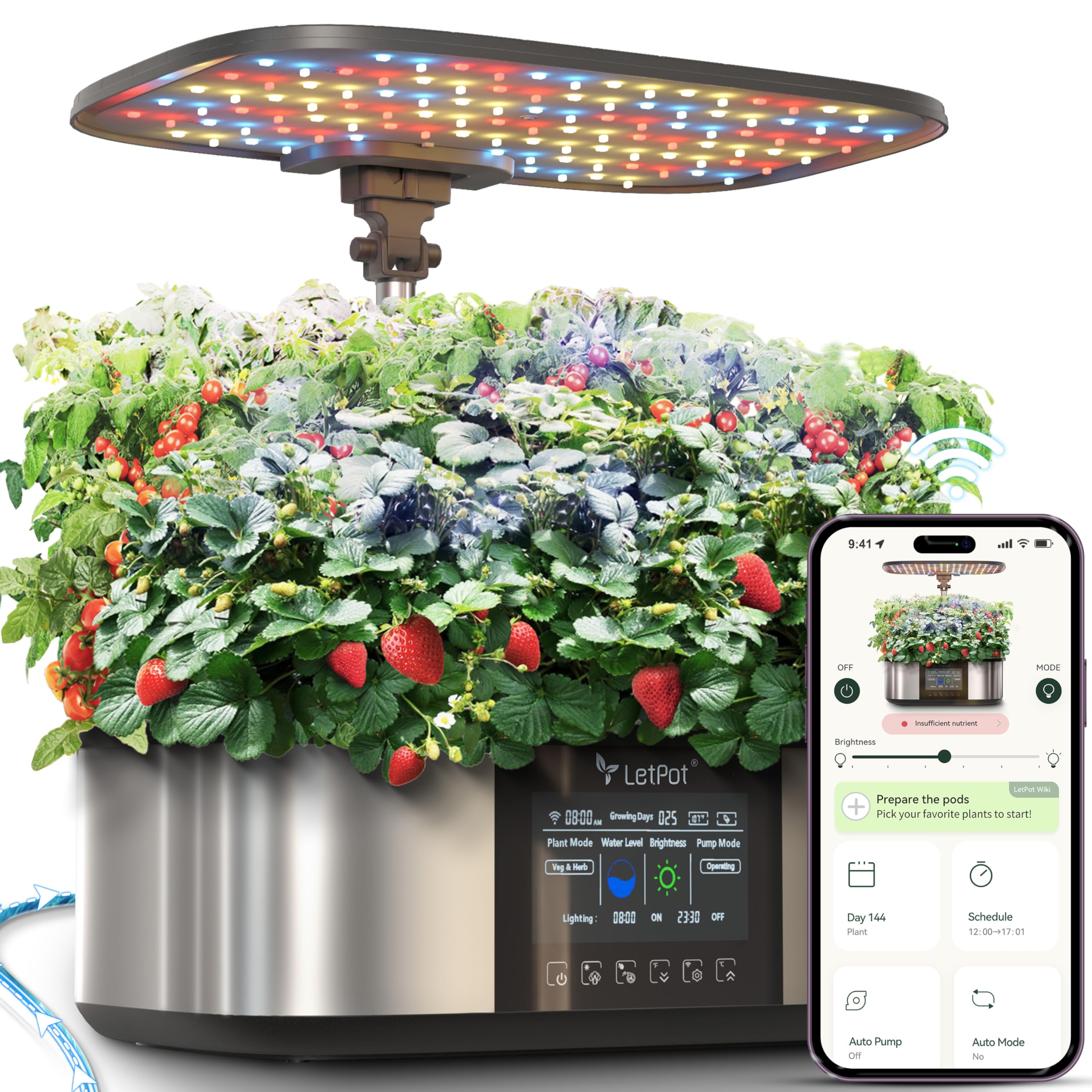 LetPot LPH-Max system front view for year-round indoor growing.