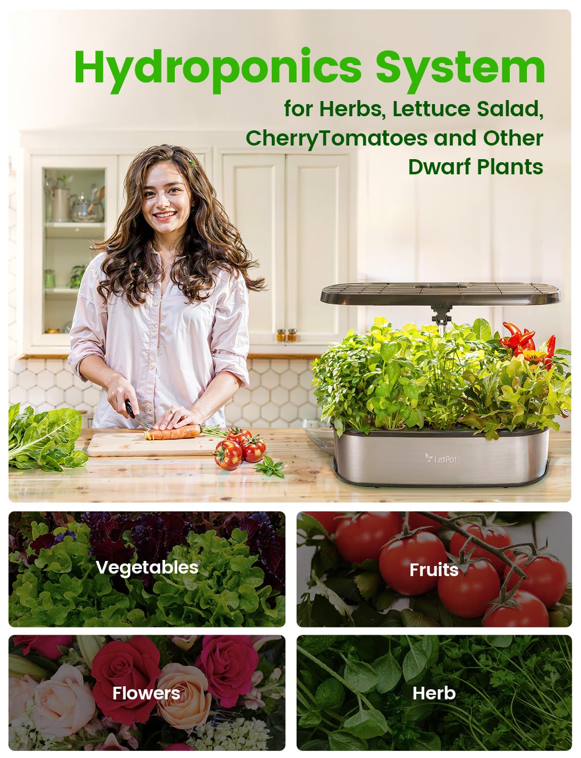 LetPot LPH-SE stainless steel design for durability and easy cleaning