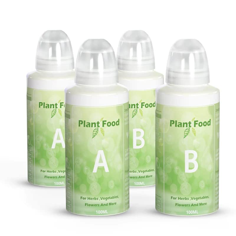 LETPOT plant food A and B bottles for precise hydroponic feeding, improving nutrient delivery.