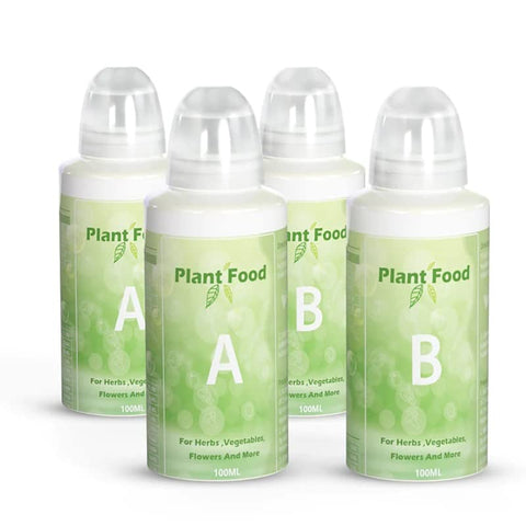 LETPOT plant food A and B bottles for precise hydroponic feeding, improving nutrient delivery.