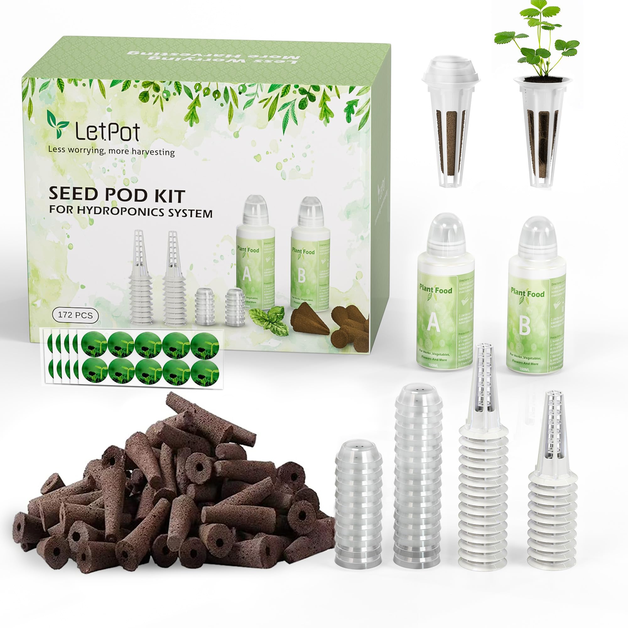 LETPOT seed pod kit with sponges and baskets for easy home hydroponics.