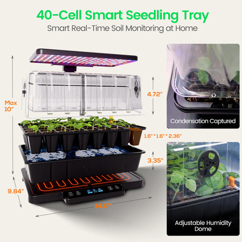 LetPot 40-cell tray supports clean transplanting and even root development