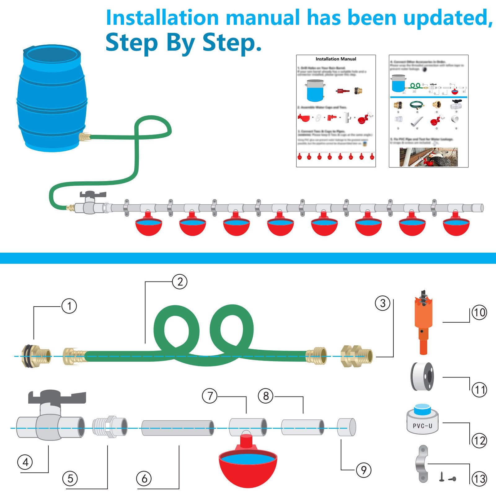 LetsFix durable PVC pipe system for small to medium poultry farms.