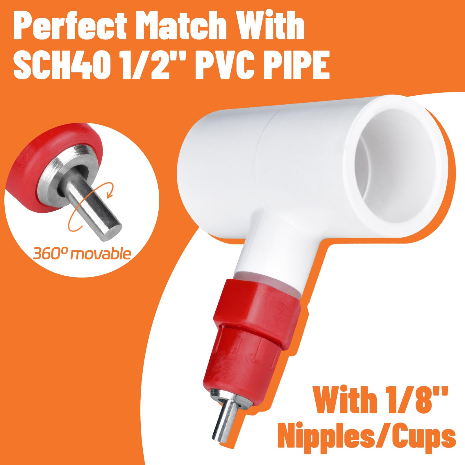 LetsFix nipple-tee waterer assembly shown for easy PVC piping connection