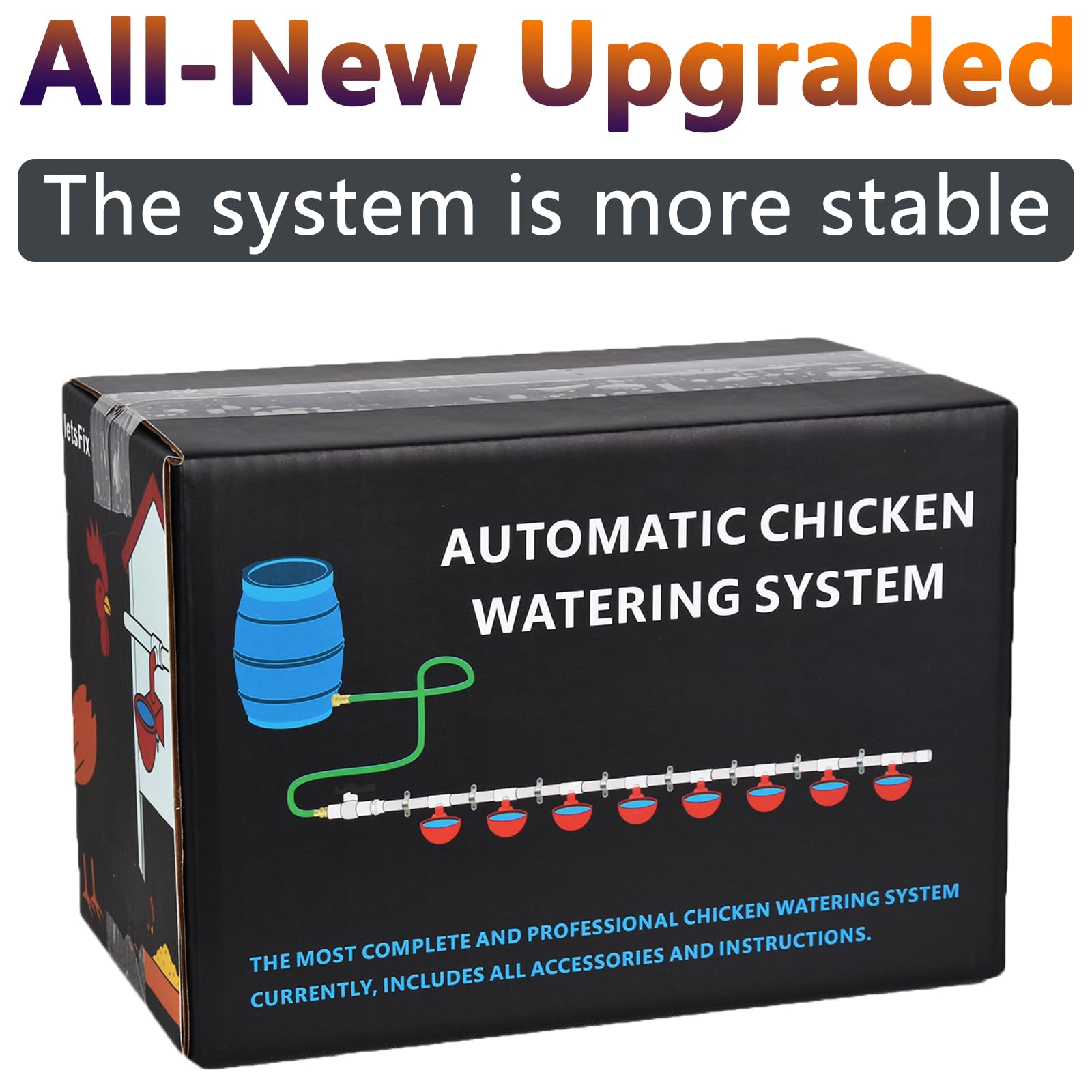 LetsFix PVC pipe fittings organized for easy poultry watering installation.