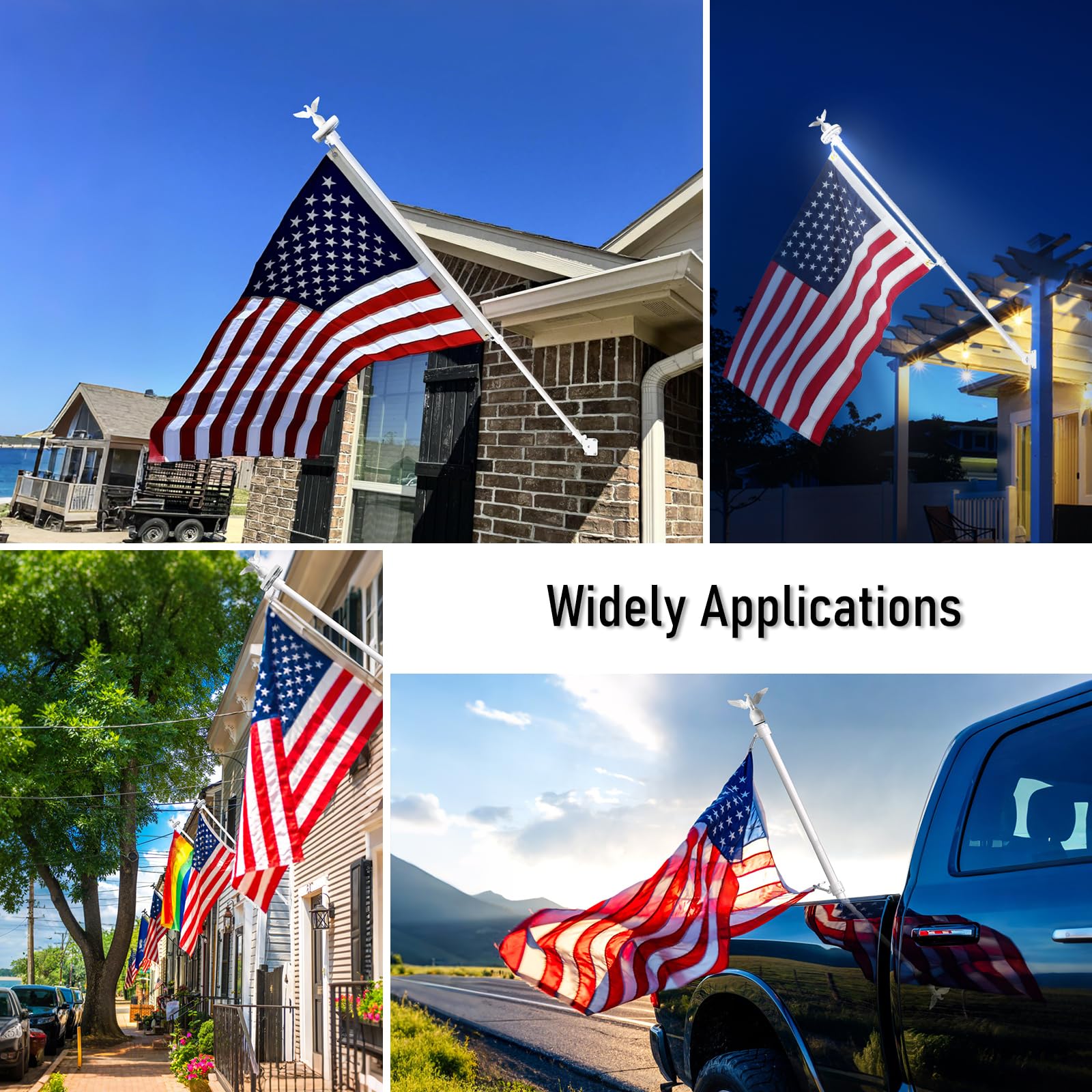 LETSTRY 1-inch thickened stainless steel flagpole stays sturdy outdoors.