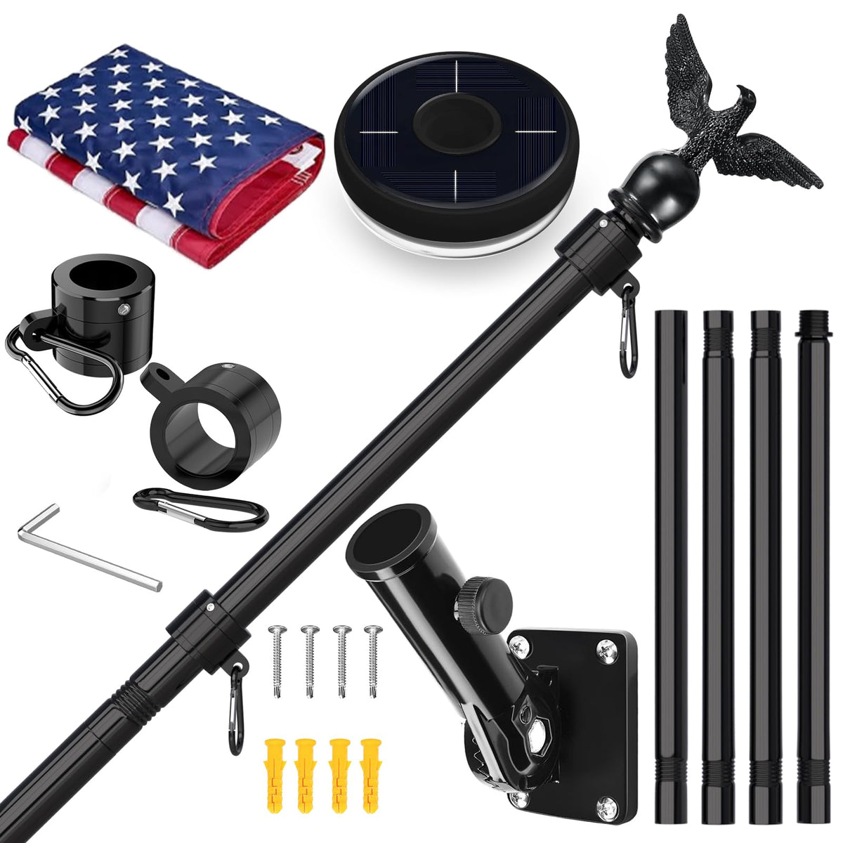 LETSTRY 5FT flag pole kit outdoors on porch for enhanced curb appeal