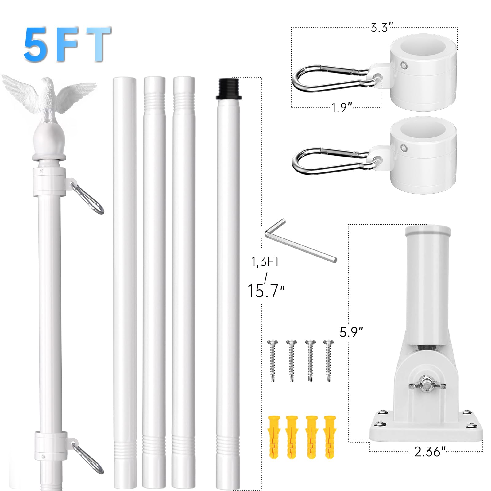 LETSTRY flagpole light glows at night with solar energy for outdoor visibility.