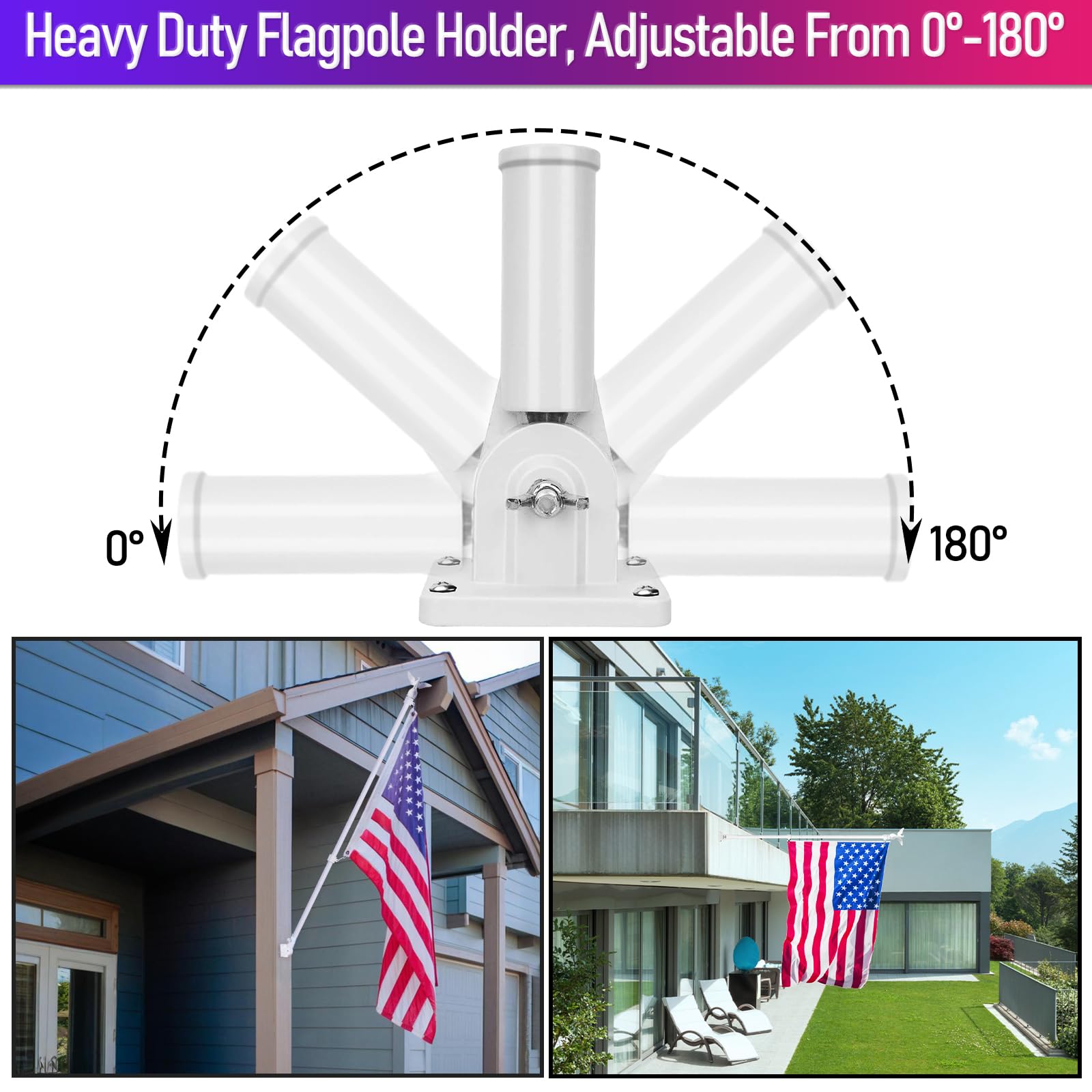 LETSTRY porch flagpole in outdoor use during seasonal gatherings.