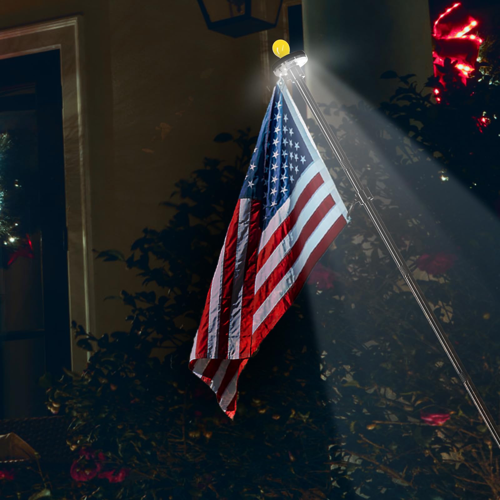 LETSTRY flag light powers your display with automatic dusk-to-dawn operation.