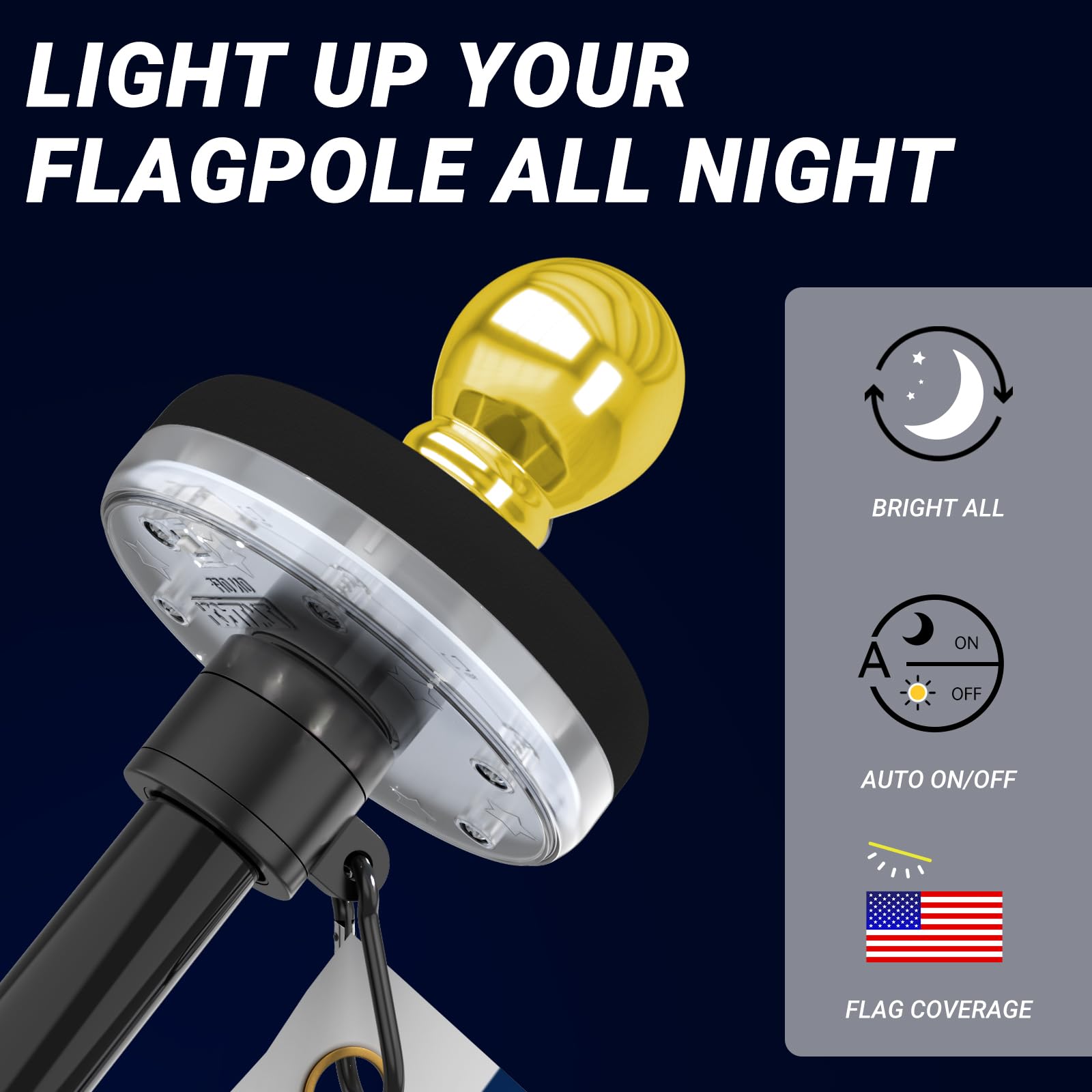 LETSTRY solar charging flag light charging in sun for overnight use.
