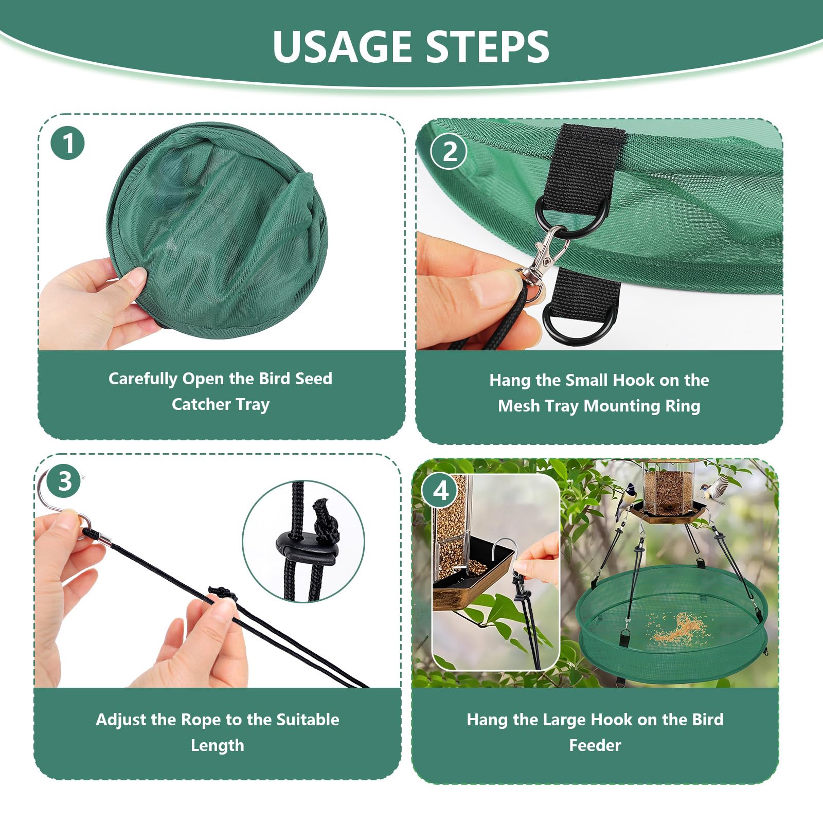 Lettry bird feeder hook ring included for easy hanging.