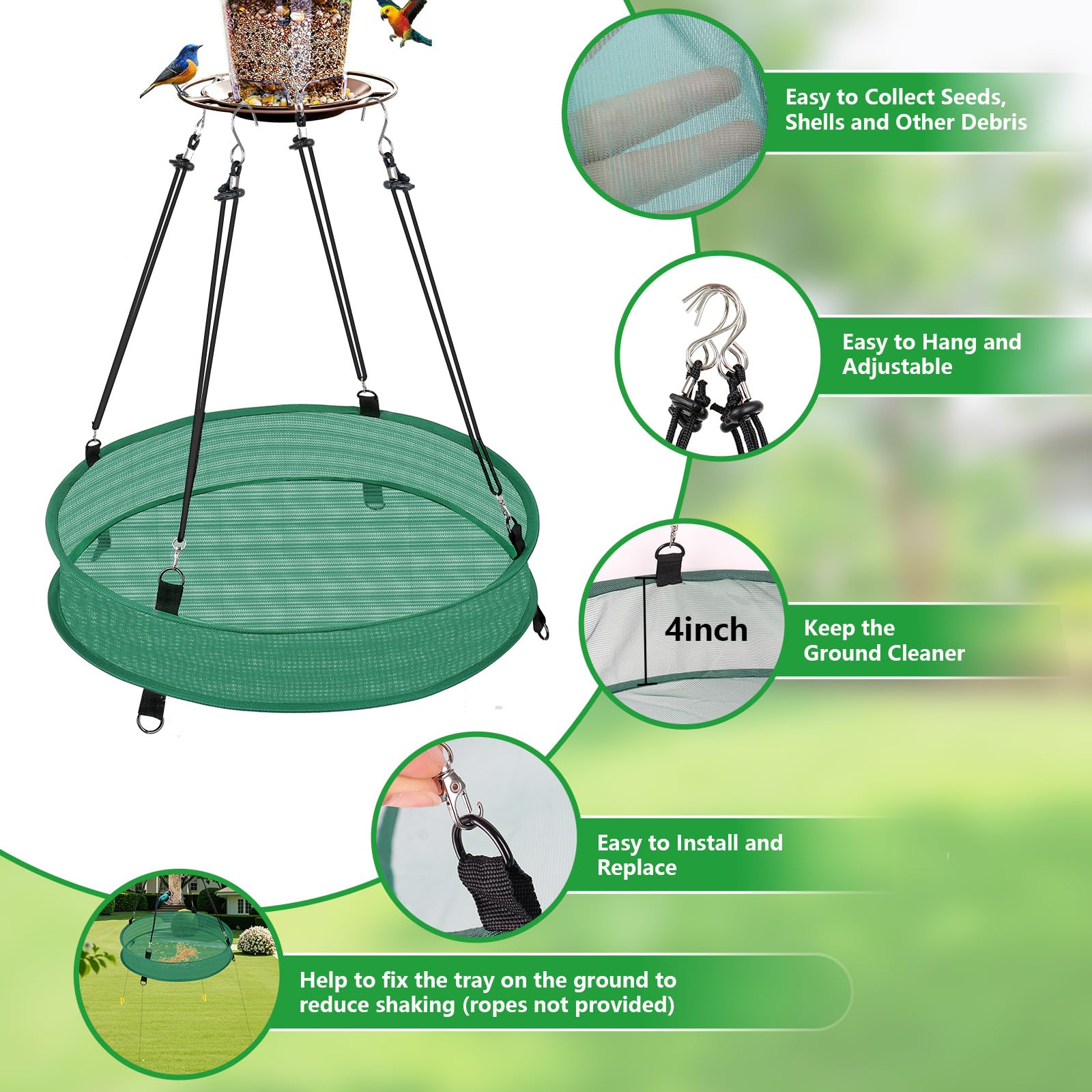 Lettry hanging bird feeder setup shows easy suspension
