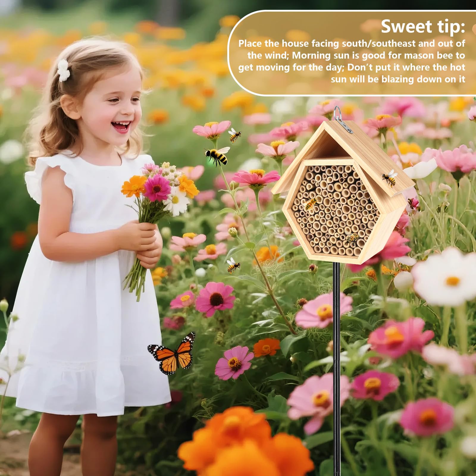 Lettry Mason Bee House hexagonal design doubles as garden decor