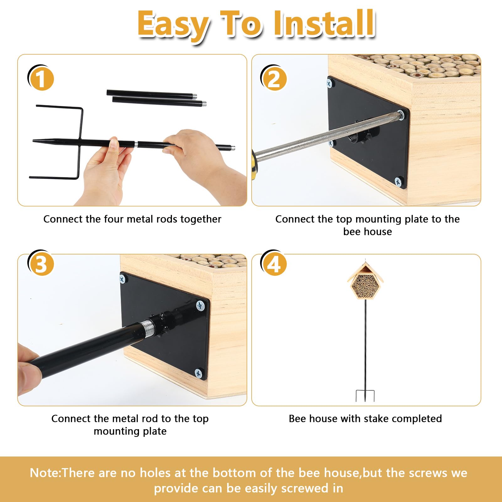 Lettry Mason Bee House multiple-diameter tubes for nesting choices