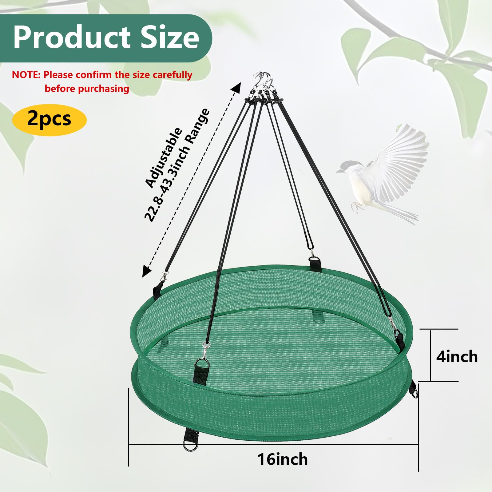 Lettry seed catcher tray 8-stakes green keeps feeding area tidy