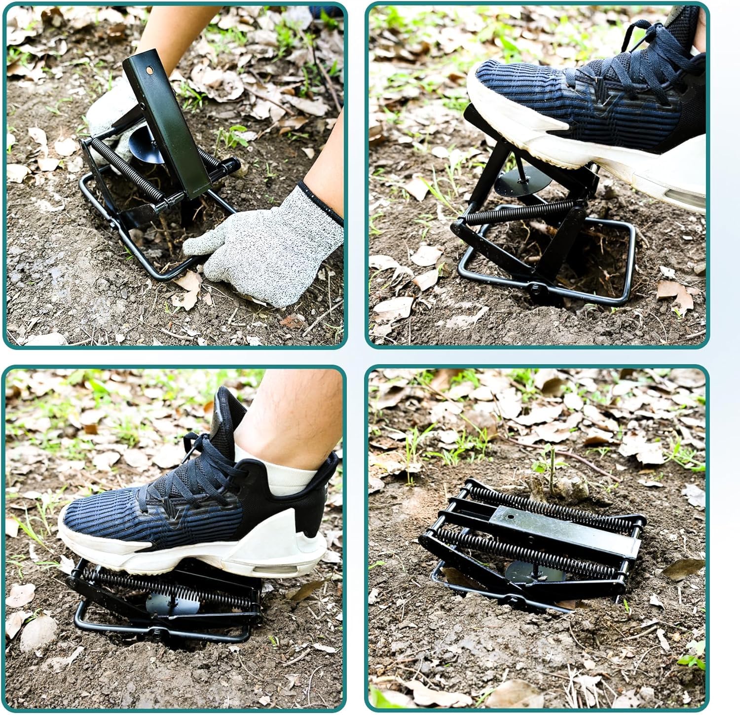 LETYANGER 4-pack lawn mole traps shown ready for use in active tunnels.