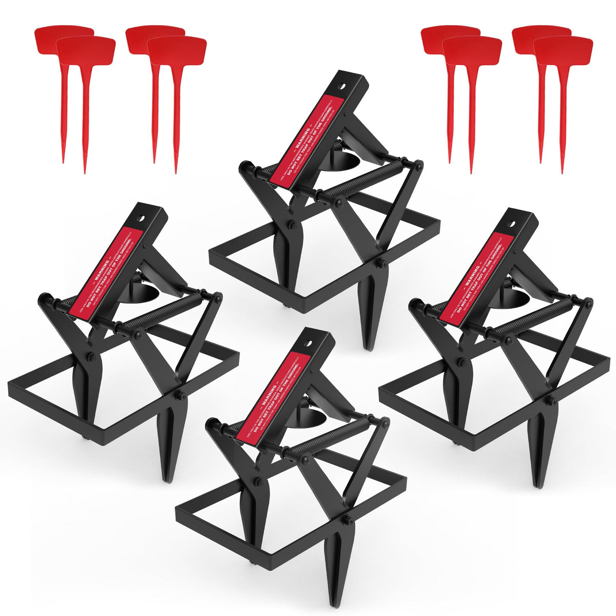 LETYANGER mole traps in black galvanized steel provide effective lawn control.