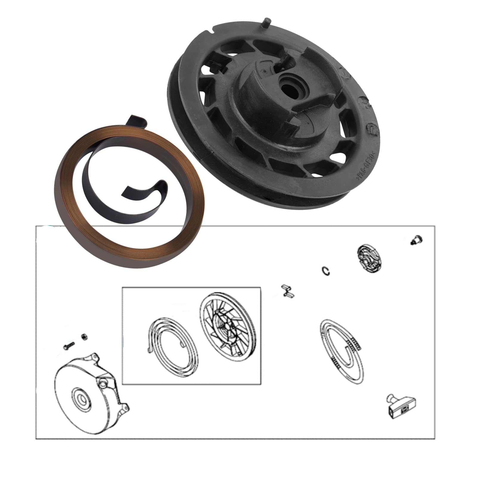 LETSYEE brand-new pulley and spring pack supports dependable mower starts.