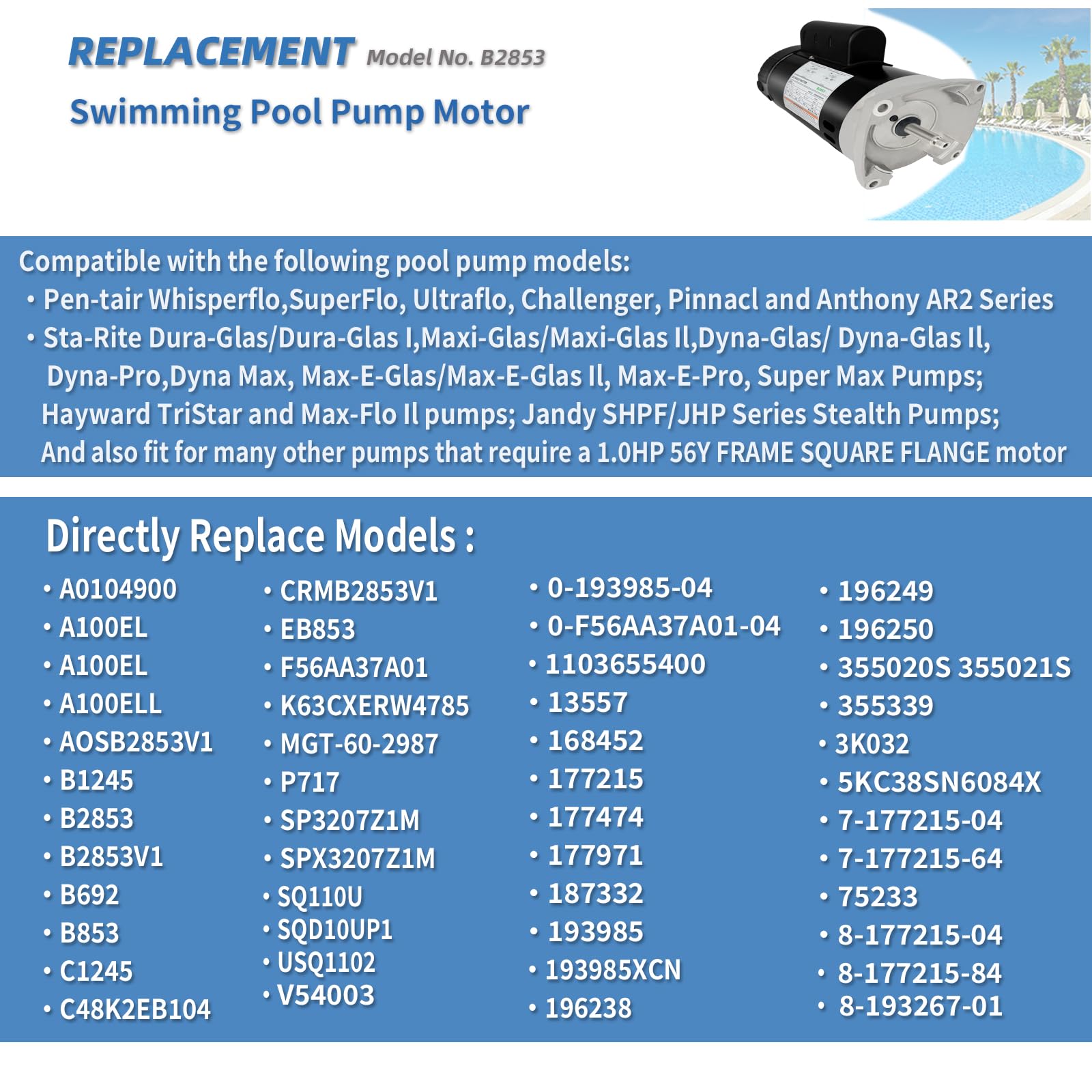 Replacement parts pack for LEUNGOO B2853 ensures quick service