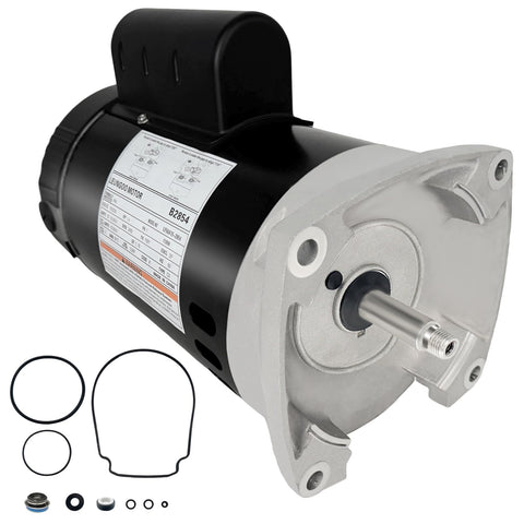 LEUNGOO B2854 motor front view, ready for quick pool pump replacement