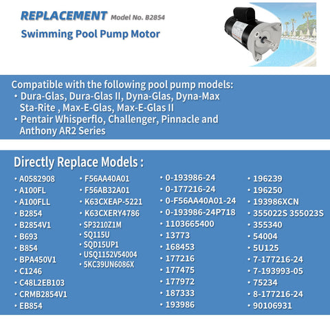 LEUNGOO B2854 motor includes replace parts for easier installation