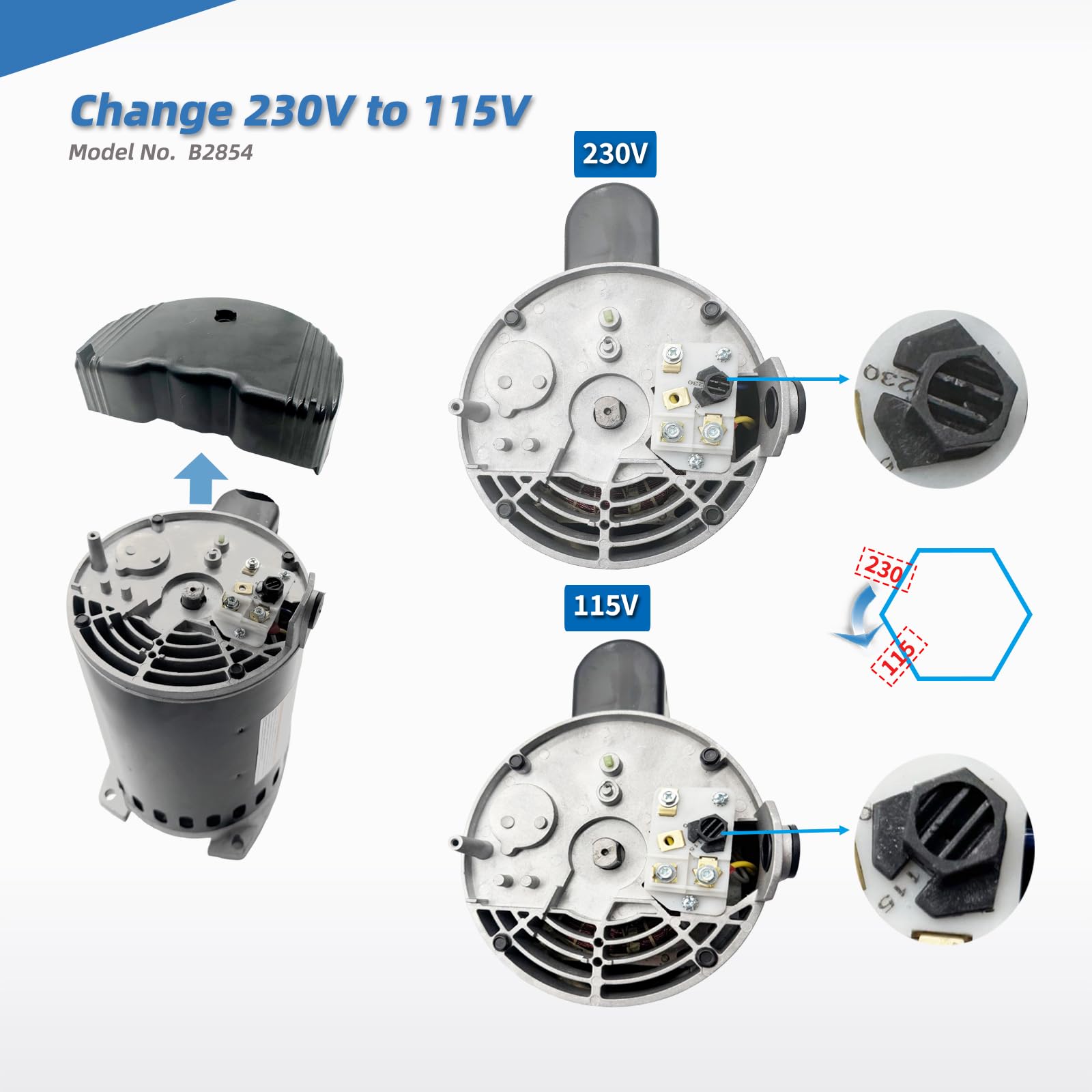 Two-year warranty badge signals confidence in LEUNGOO B2854 motor
