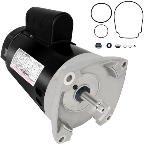 LEUNGOO B2855 pool pump motor front view, compatible with multiple pool brands.
