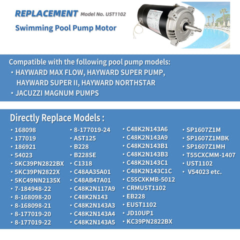 Seal kit included with LEUNGOO UST1102 pump motor for hassle-free installation.