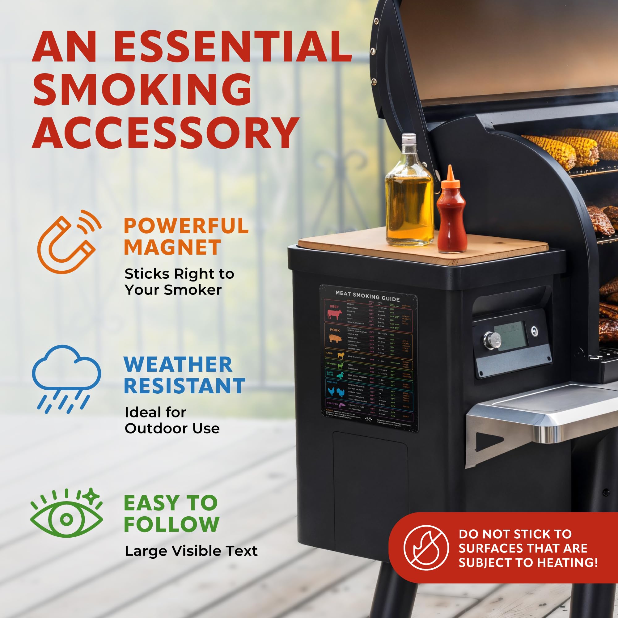 Levain & Co magnetic back reference for hands-free grilling.